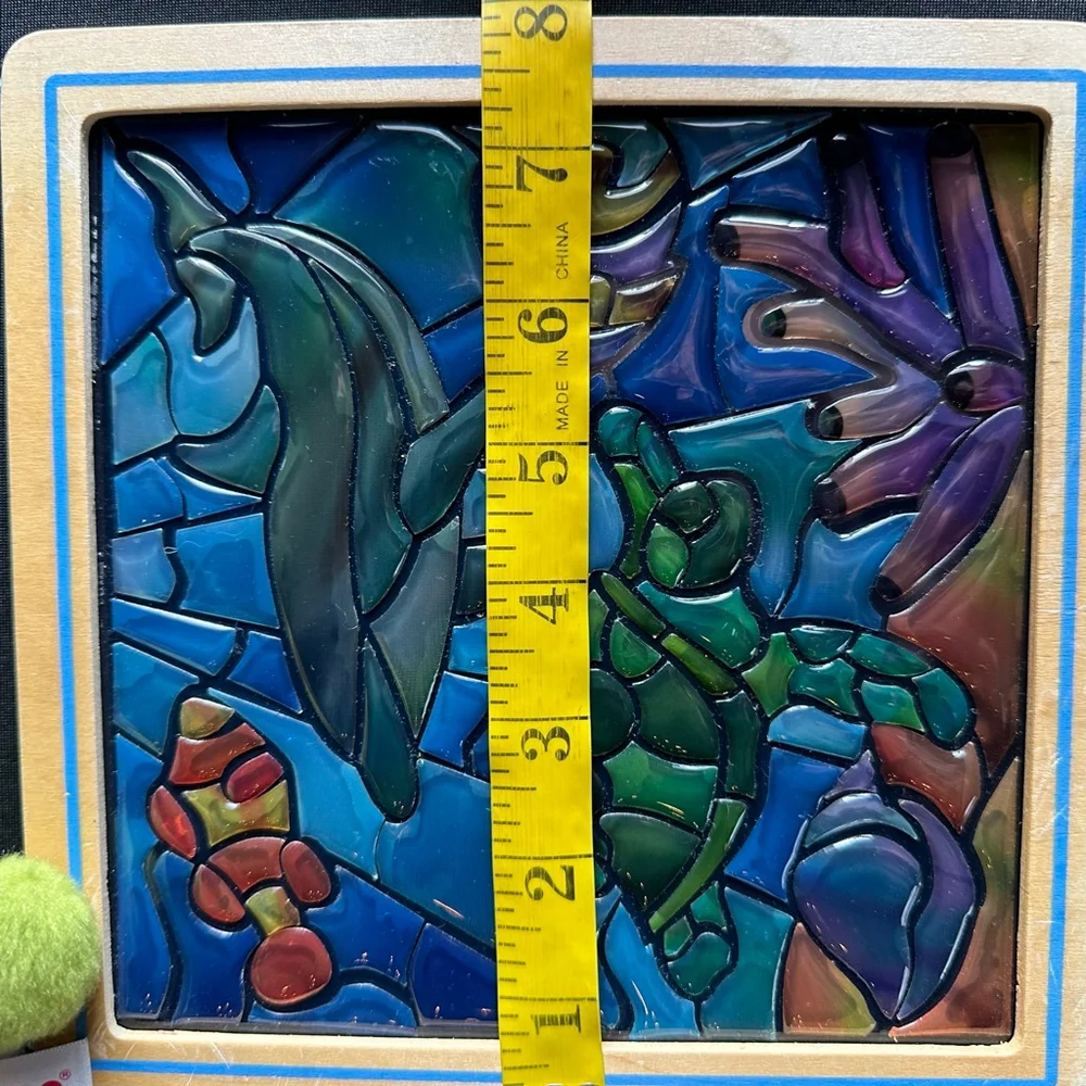 Baby Melissa & Doug Ocean Stained Glass & Stuffed Aurora Turtle